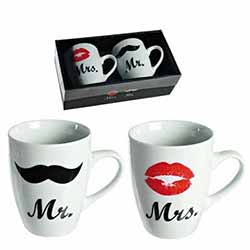 Z_118: Two Porcelain Cups Mr. and Mrs. Z_118: Two Porcelain Cups Mr. and Mrs.