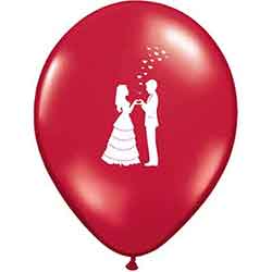 Z_69: red Balloon Wedding couple - not inflated