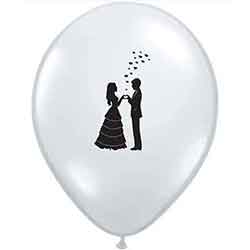 Z_99: white Balloon Wedding couple - not inflated