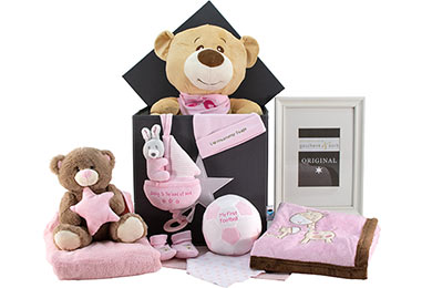 Pretty in Pink  Baby Girl Gift Basket for Europe