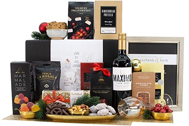 Gift Basket EUROPEAN DELIGHTS WINE & CHOC & SNACK