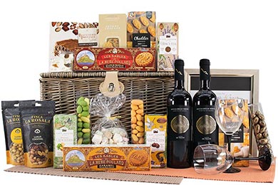 DE LUXE WINE GIFT BASKET - EUROPEAN ELEGANCE 