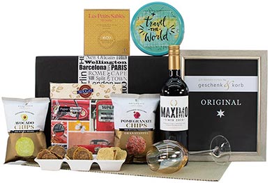 RED WINE GIFT BOX - TRAVEL THE WORLD 