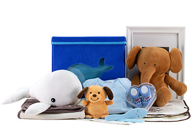 HELLO WORLD - BOYS BABY GIFT BASKET 