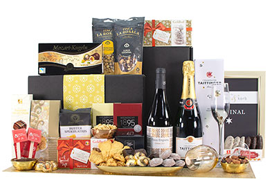 GIFT BOX MIDNIGHT CLASSIC | CHAMPAGNE & TREATS & WINE GIFT BOX MIDNIGHT CLASSIC | CHAMPAGNE & TREATS & WINE