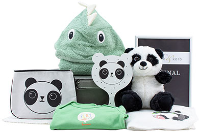 NEUTRAL BABY GIFT BASKET - PANDA PARADE