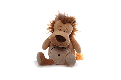 Cuddly plush lion with a big belly for babys