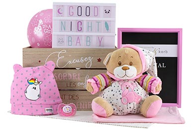 SLEEP TIGHT BABY GIFT BASKET for GIRLS