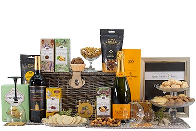 GIFT BASKET SYMPHONY with CHAMPAGNE & WINE