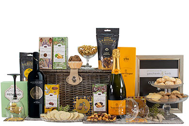 GIFT BASKET SYMPHONY with CHAMPAGNE & WINE