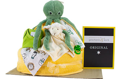 OCTOPLUSH & FRIENDS - neutral DIAPER CAKE 