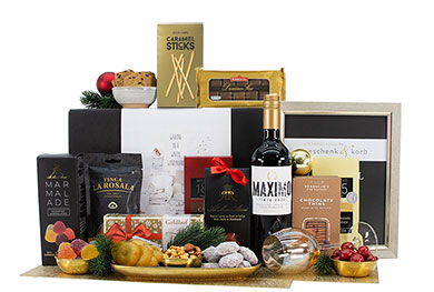 Gift Basket EUROPEAN DELIGHTS WINE & CHOC & SNACK