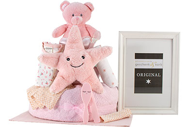 Cute Baby Diaper Cake TO THE MOON AND BACK for girls