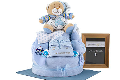 Send Baby DIAPER CAKE MUMMY HUGS for boys to Europe