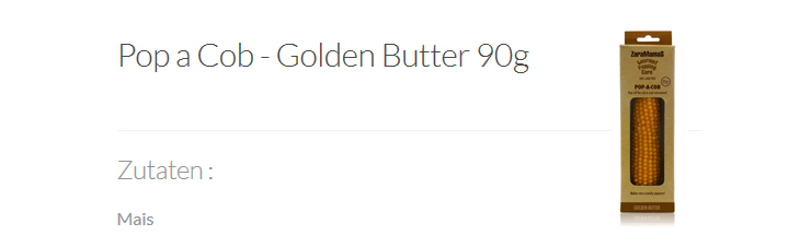 90 g Corncob Golden Butter for Popcorn